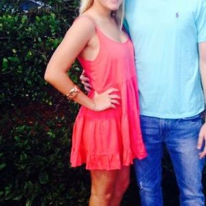 Coral open back tobi dress